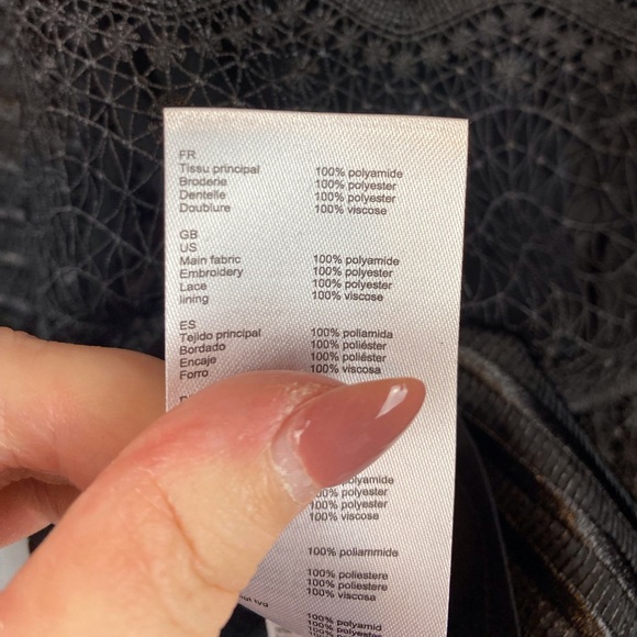 Maje Lizie Lace Top in Black Size 2. - Picture 7 of 11